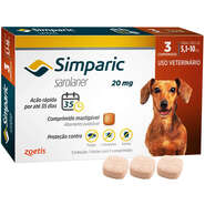 Antipulgas Simparic 20 mg para Cães 5,1 a 10 Kg