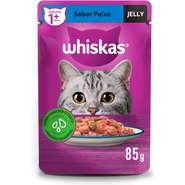 Ração Úmida Whiskas Sachê Peixe Jelly para Gatos Adultos
