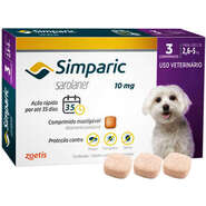Antipulgas Zoetis Simparic 10 mg para Cães 2,6 a 5 Kg