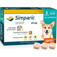 Antipulgas Simparic 40 mg para Cães 10,1 a 20 Kg